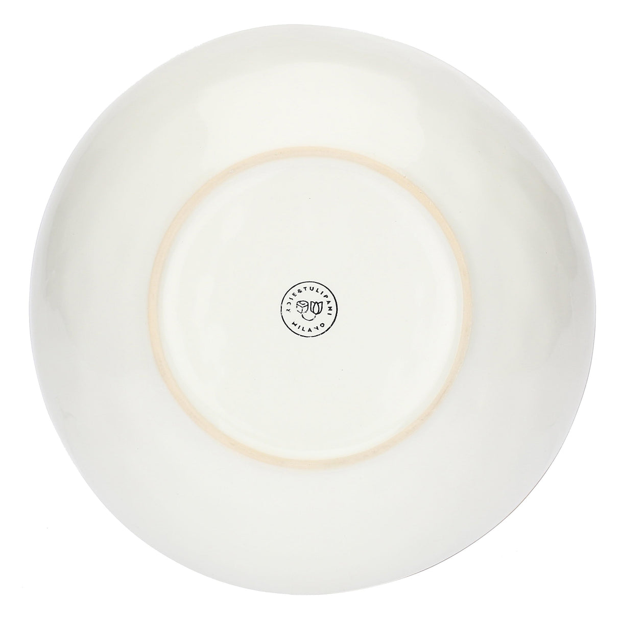 ROSE & TULIPANI Concerto Piatto Fondo Avorio 21cm Set 4 Pezzi Stoneware