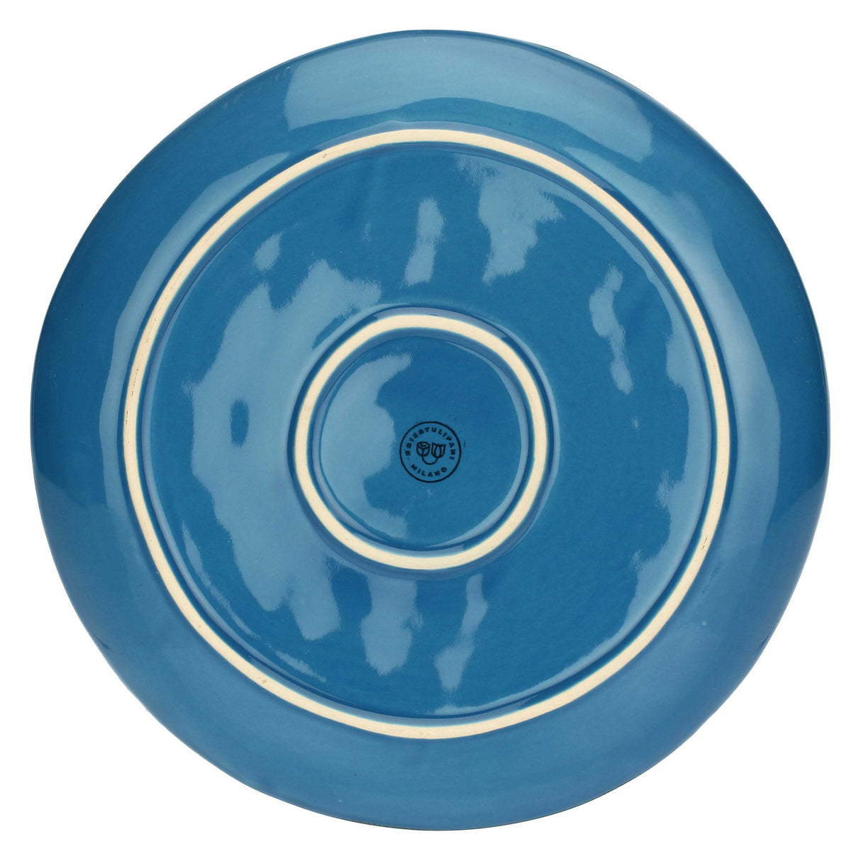 ROSE & TULIPANI Concerto Piatto Piano Blu Avio 27cm Set 4 Pezzi Stoneware