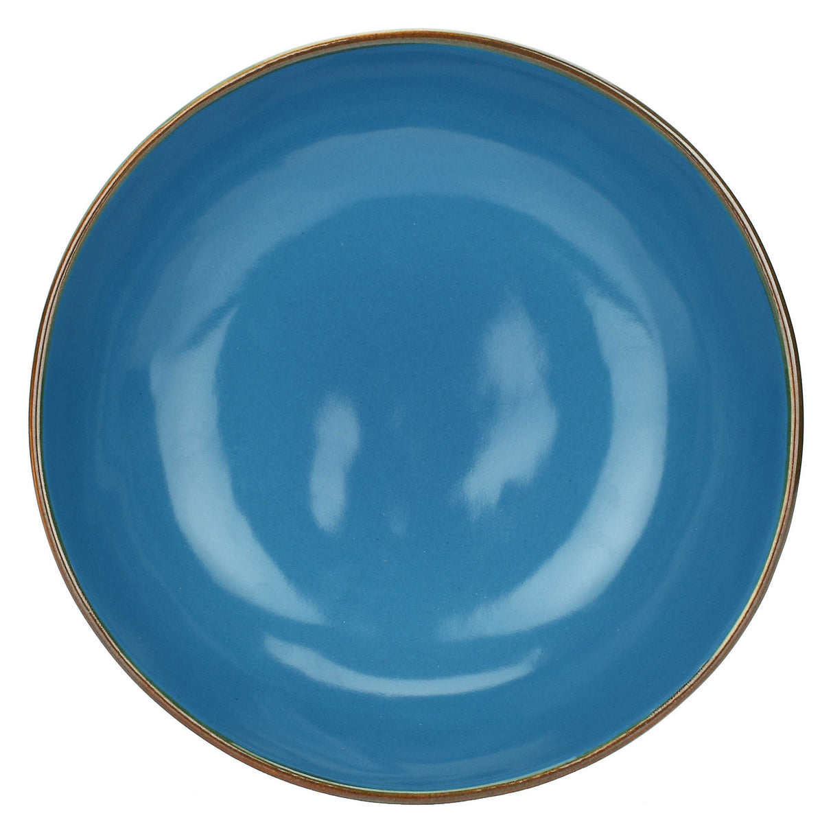 ROSE & TULIPANI Concerto Piatto Fondo Blu Avio 21cm Set 4 Pezzi Stoneware