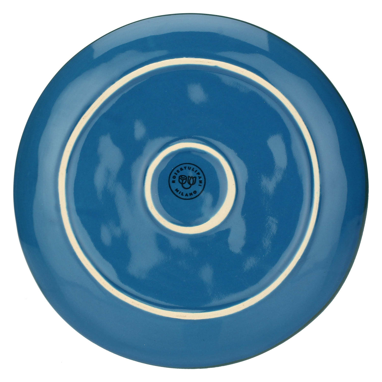 ROSE & TULIPANI Concerto Piatto Frutta Blu Avio 20cm Set 4 Pezzi Stoneware