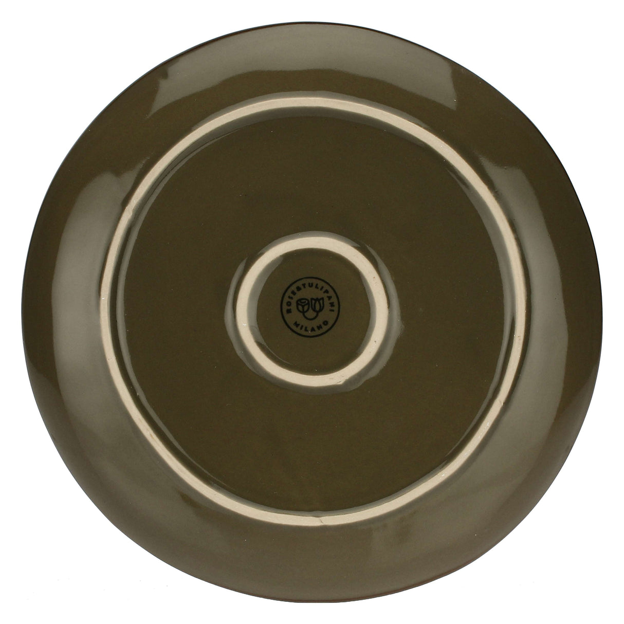 ROSE & TULIPANI Concerto Piatto Frutta Colazione Grigio Tortora 20cm Set 4 Pezzi Stoneware