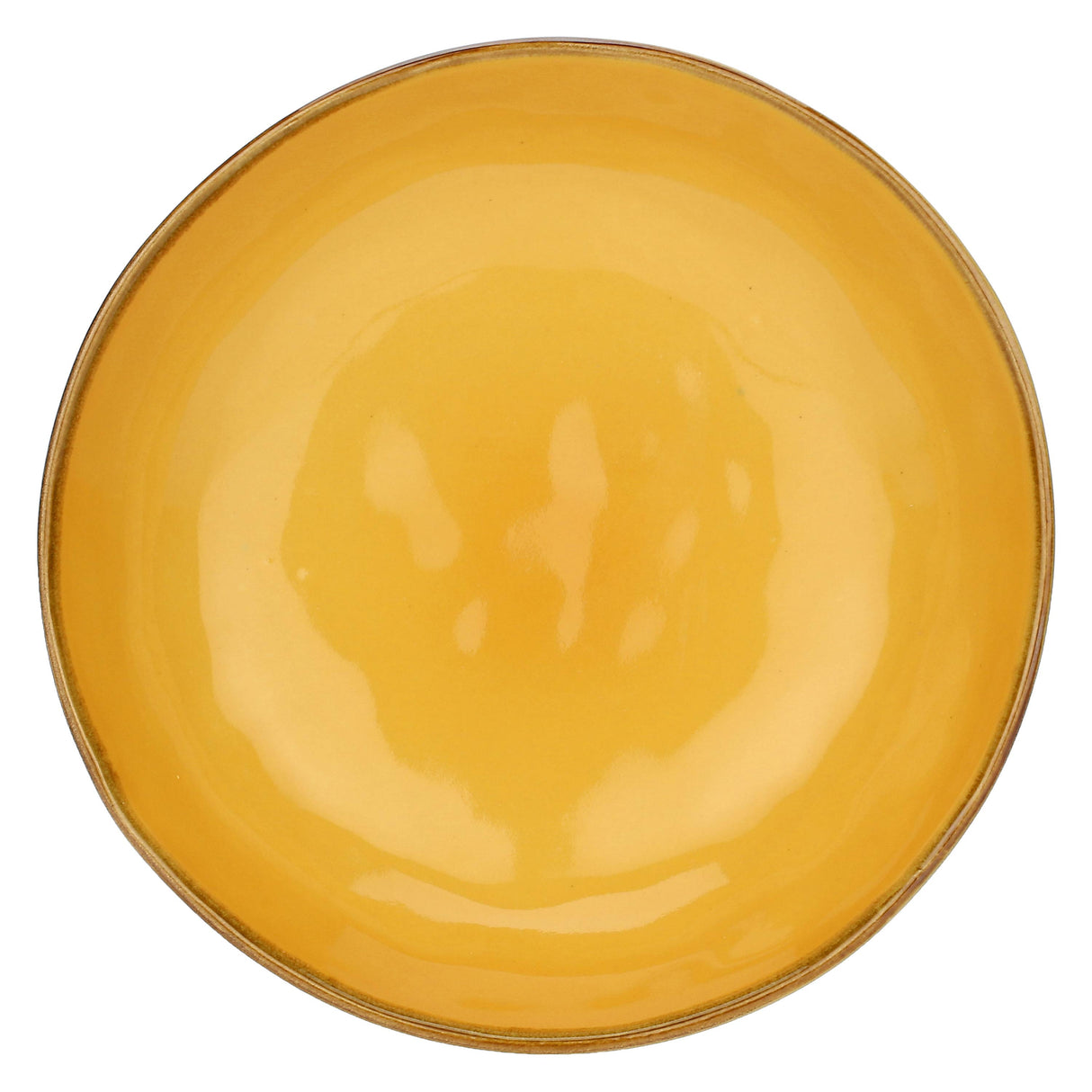 ROSE & TULIPANI Concerto Piatto Fondo Ocra 21cm Set 4 Pezzi Stoneware