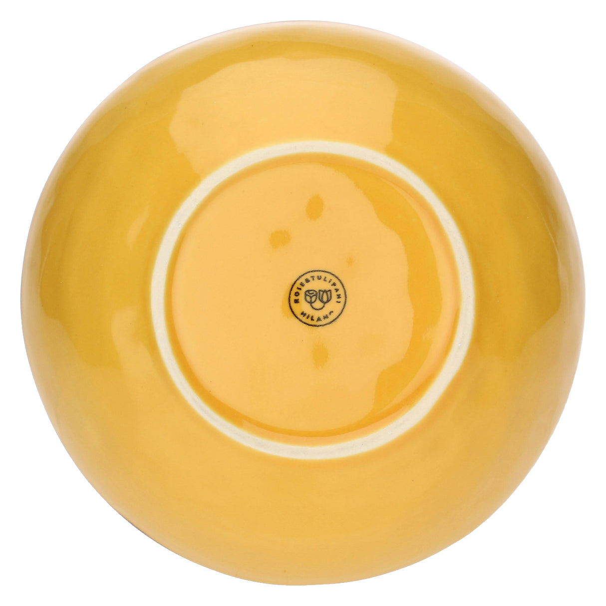 ROSE & TULIPANI Concerto Piatto Fondo Ocra 21cm Set 4 Pezzi Stoneware