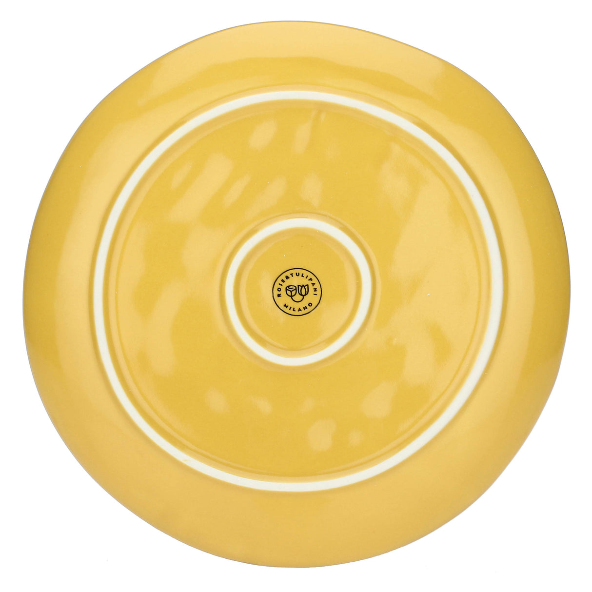 ROSE & TULIPANI Concerto Piatto Frutta Ocra 20cm Set 4 Pezzi Stoneware