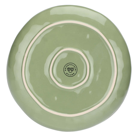 ROSE & TULIPANI Concerto Piatto Piano 27cm Verde Oliva Set 4 Pezzi Stoneware