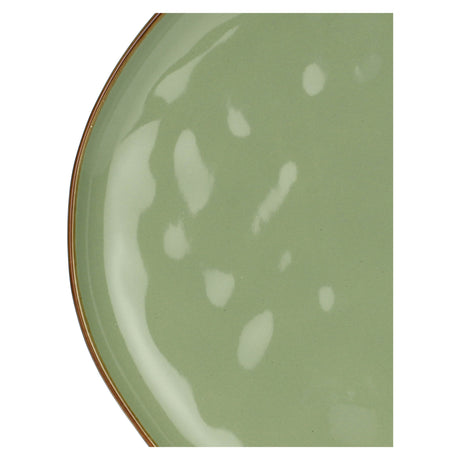 ROSE & TULIPANI Concerto Piatto Piano 27cm Verde Oliva Set 4 Pezzi Stoneware