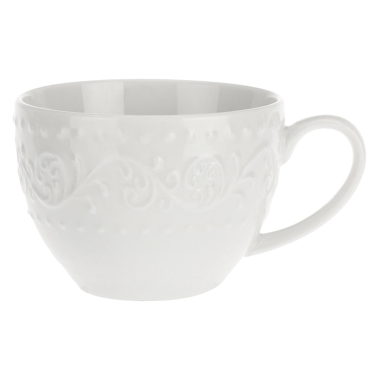 LA PORCELLANA BIANCA Sognante Tazza Te con Piattino Set 6 Pezzi 350ml Bianco Porcellana