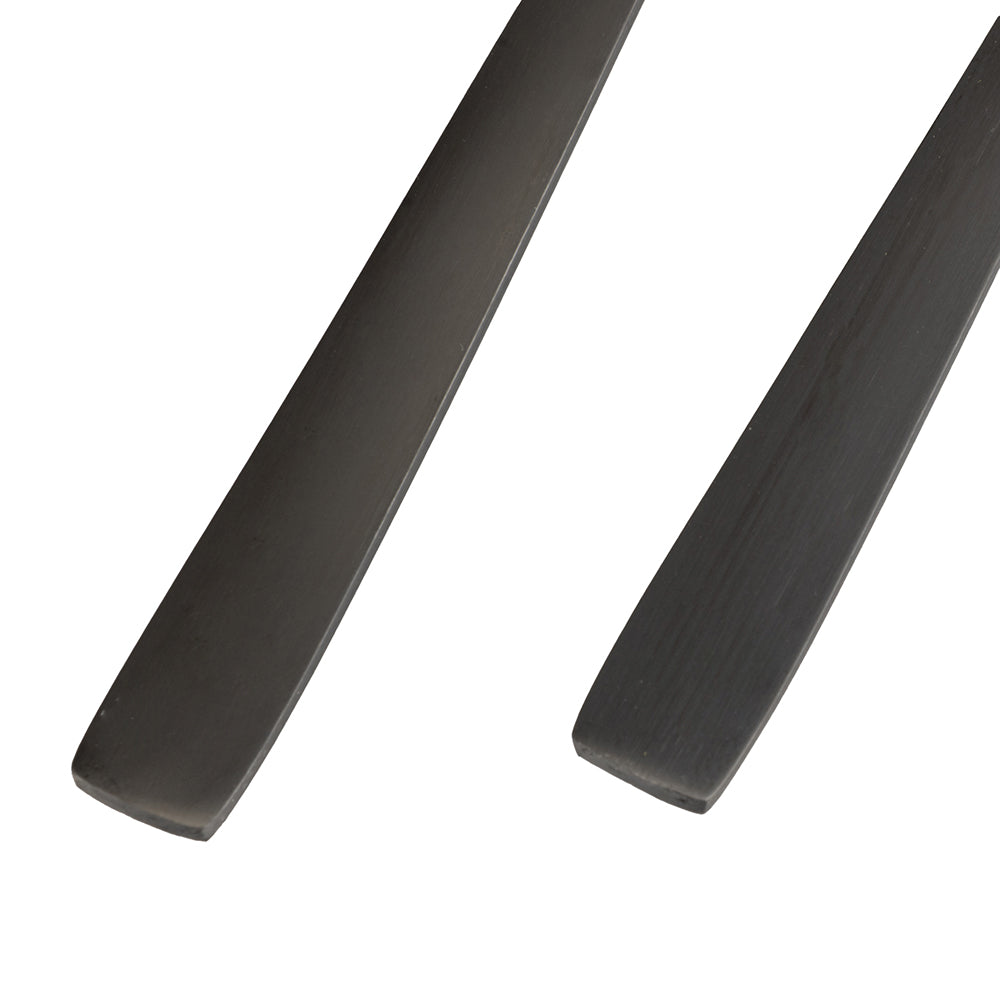 VILLA D'ESTE HOME TIVOLI Modern Set 24 Pieces Tableware Cutlery Service Matt Black Steel