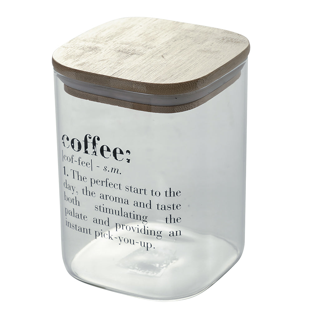 VILLA D'ESTE HOME TIVOLI Victionary Barattolo Contenitore Caffè Coffee 1L Vetro Coperchio in Bamboo