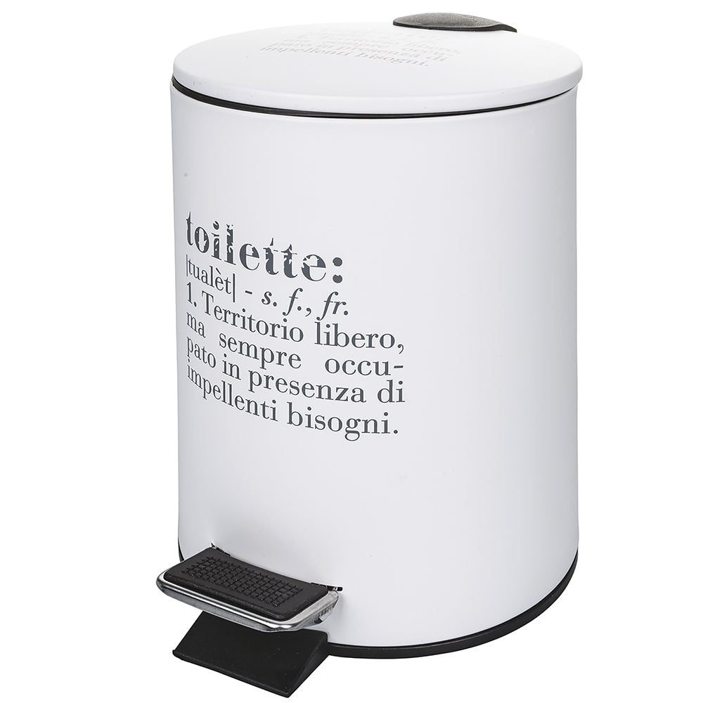 VILLA D'ESTE HOME TIVOLI Victionary Toilette Pattumiera 3L Plastica Bianco