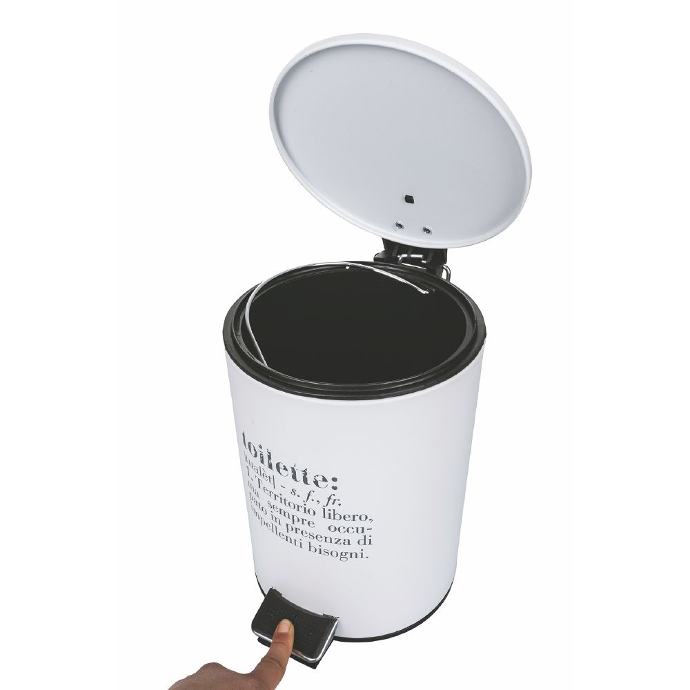 VILLA D'ESTE HOME TIVOLI Victionary Toilette Pattumiera 3L Plastica Bianco