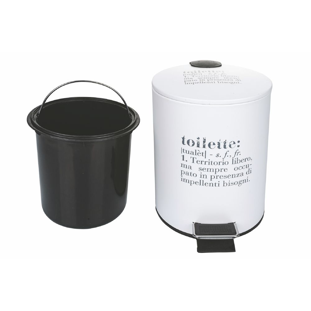 VILLA D'ESTE HOME TIVOLI Victionary Toilette Pattumiera 3L Plastica Bianco