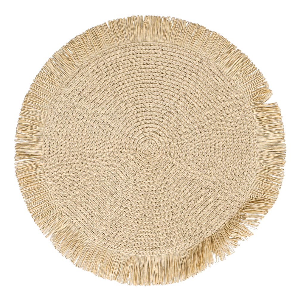 VILLA D'ESTE HOME TIVOLI Tovaglietta Tonda con Frange Shades of Chocolate Set 4 Pezzi 38cm