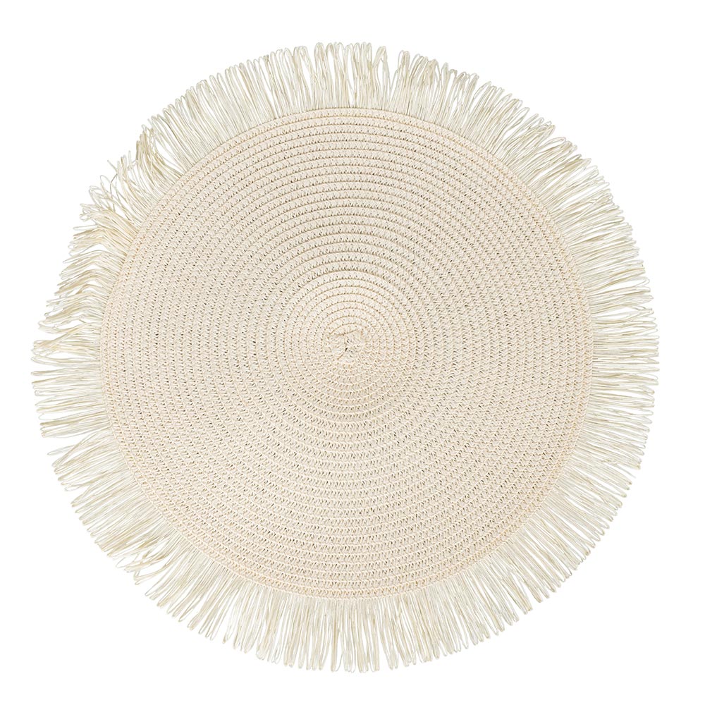 VILLA D'ESTE HOME TIVOLI Tovaglietta Tonda con Frange Shades of Chocolate Set 4 Pezzi 38cm