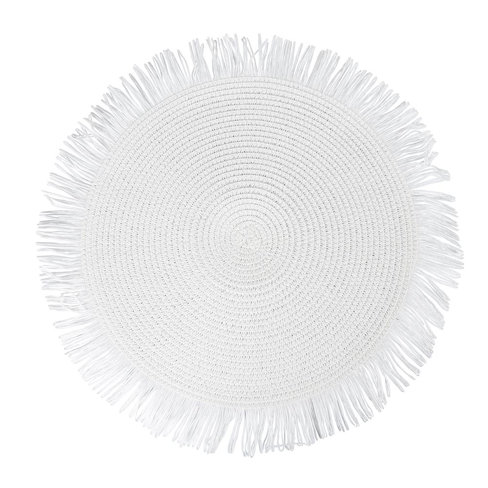 VILLA D'ESTE HOME TIVOLI Tovaglietta Tonda con Frange Shades of Chocolate Set 4 Pezzi 38cm