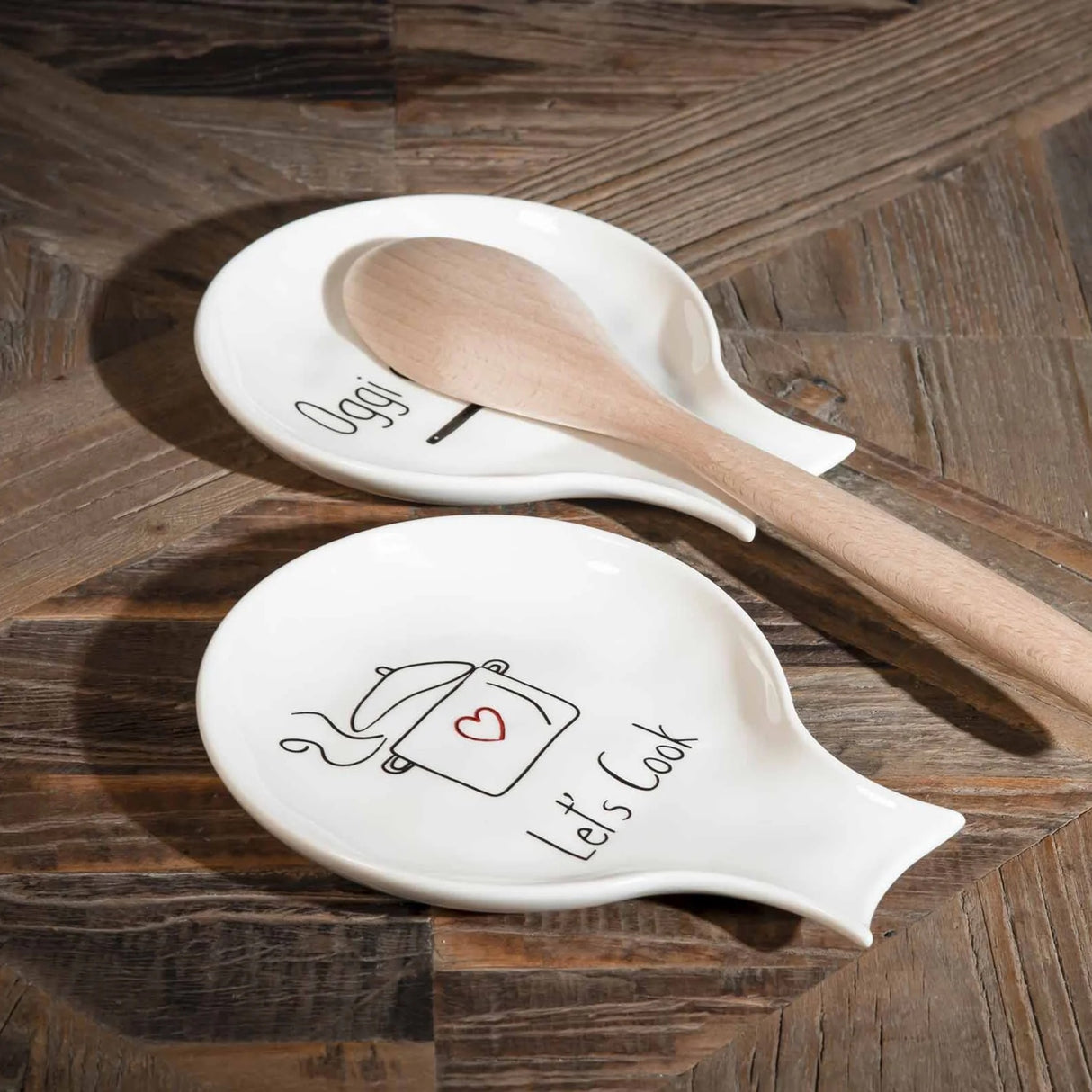 SIMPLE DAY Spoon rest Let's Cook 15x19cm Stoneware