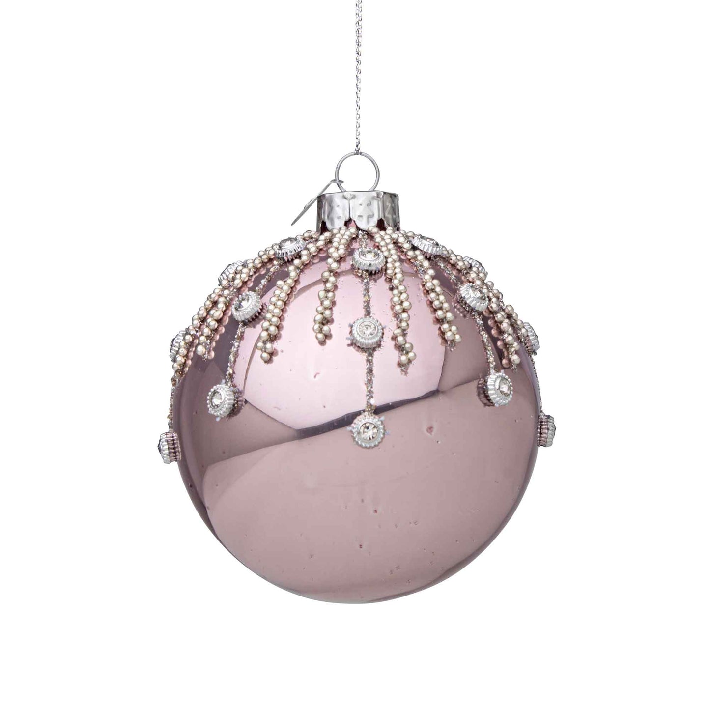 BIZZOTTO Addobbo Sfera Pallina Palla Albero di Natale Spark Vetro 8cm Rosa