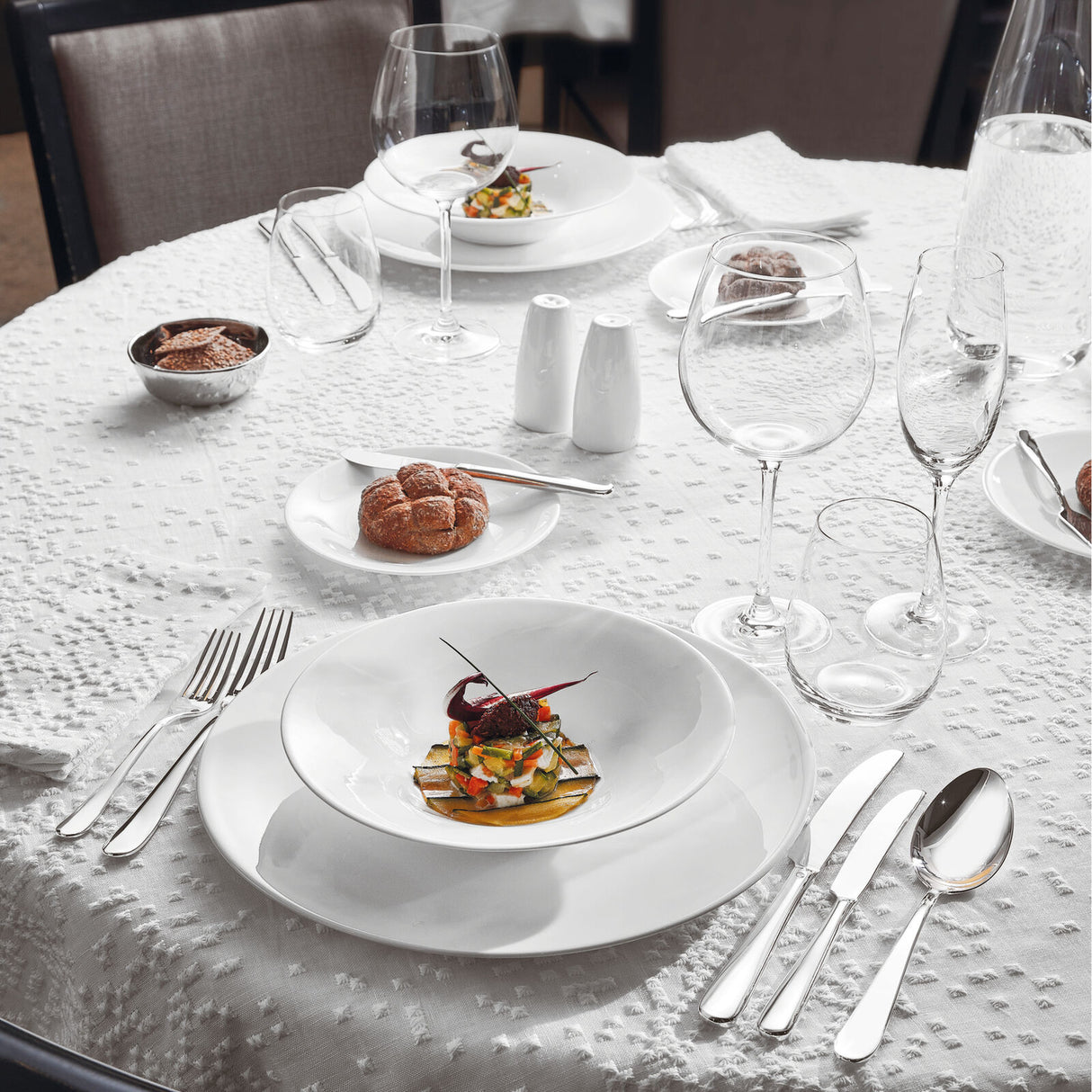 ARTHUR KRUPP - Set 18 Pezzi Servizio Piatti Tavola Neve Bianco Porcellana