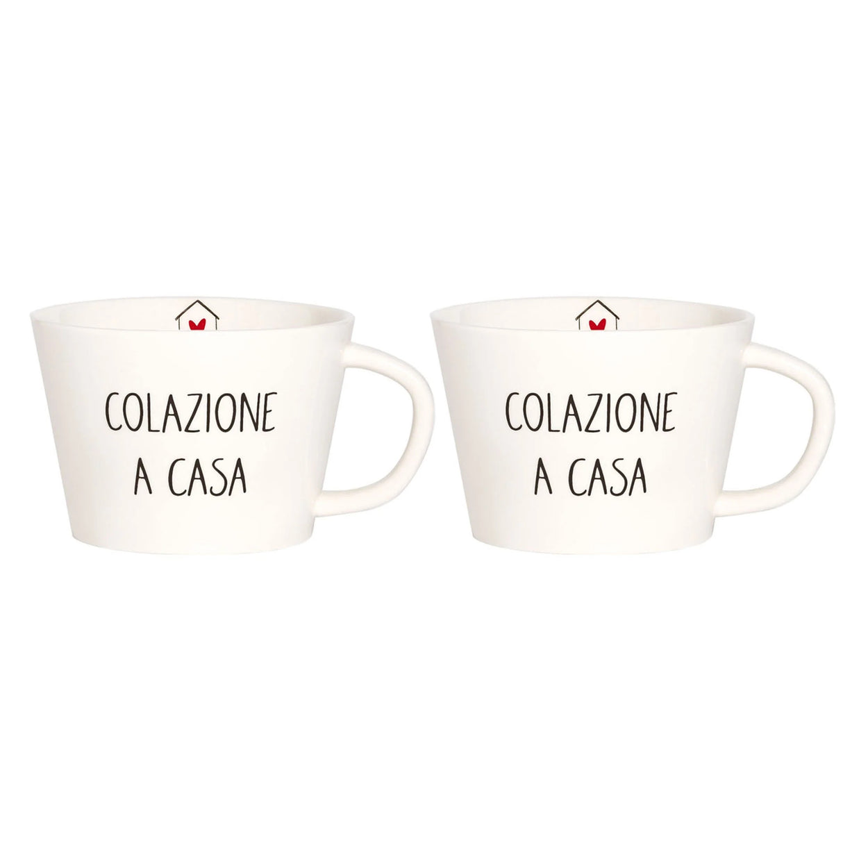SIMPLE DAY Set 2 Tazze Colazione Colazione A Casa 580ml Gres