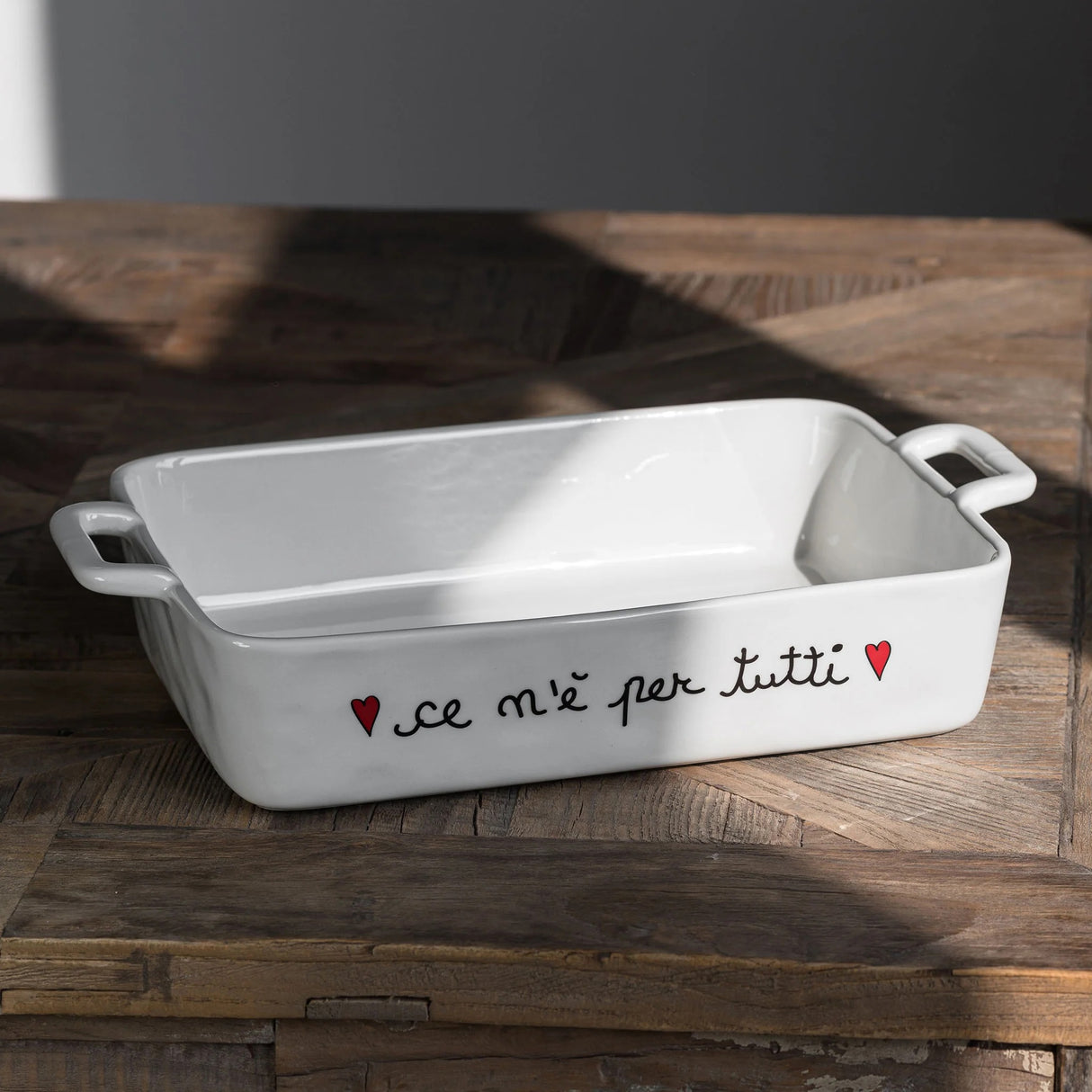 SIMPLE DAY Pirofila Teglia con Manici Ce N'è Per Tutti 26cm Gres