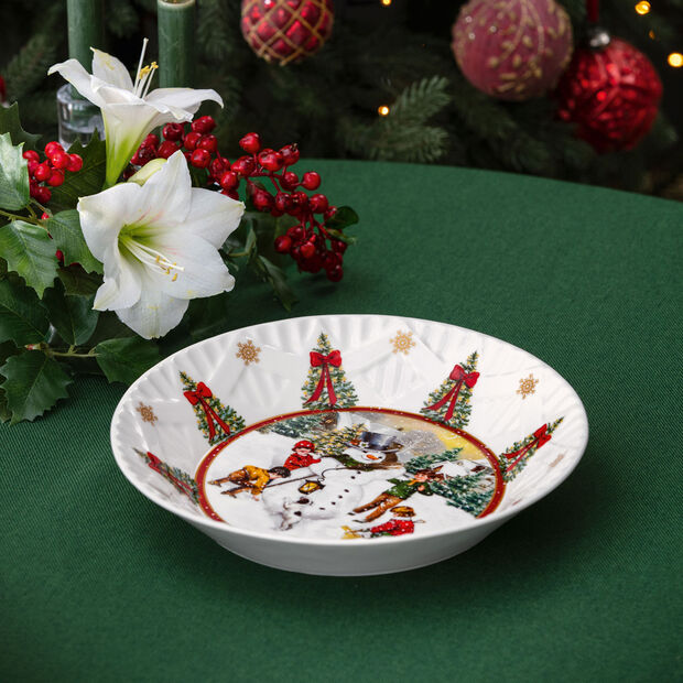 VILLEROY & BOCH Toy's Fantasy Ciotola Coppa Pupazzo di Neve 25cm Porcellana Tavola di Natale