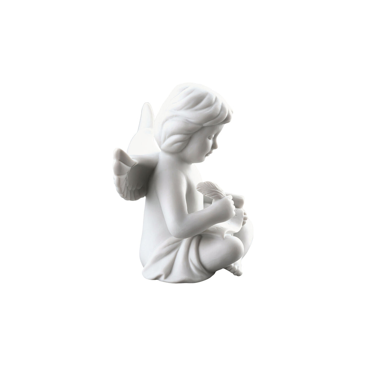 ROSENTHAL Statuina Figurina Angelo con Pergamena 10x9cm Porcellana