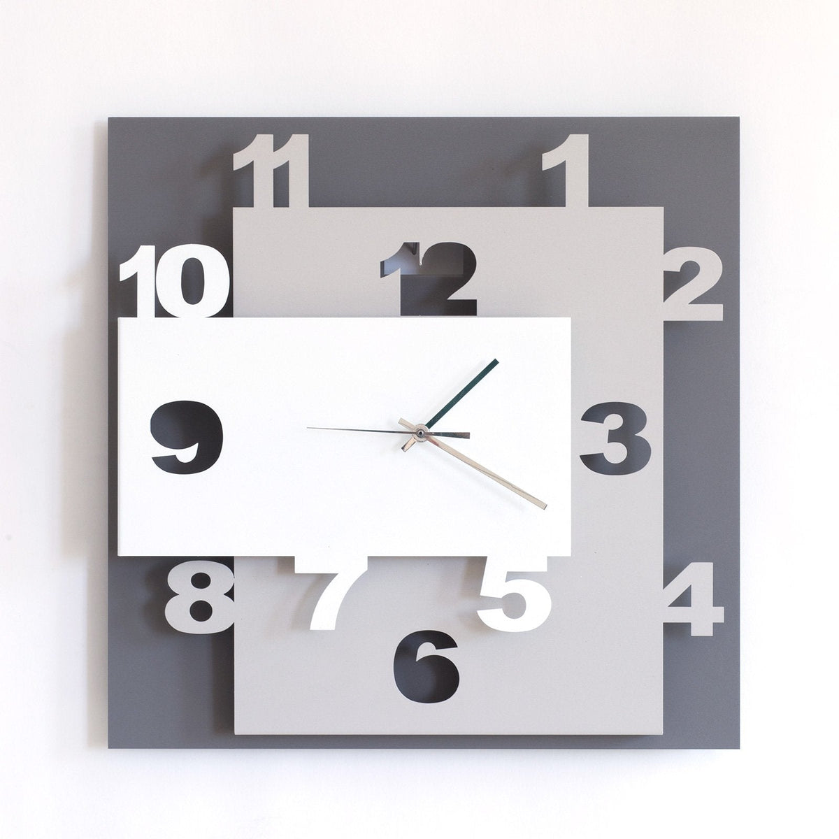 ARTI & MESTIERI Orologio da Parete Moderno Ziggurat Fango Bianco E Sabbia