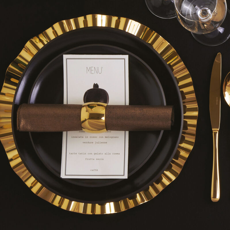 SAMBONET Tableware Cutlery Set 36 Pieces Gold PVD Stainless Steel Buttons