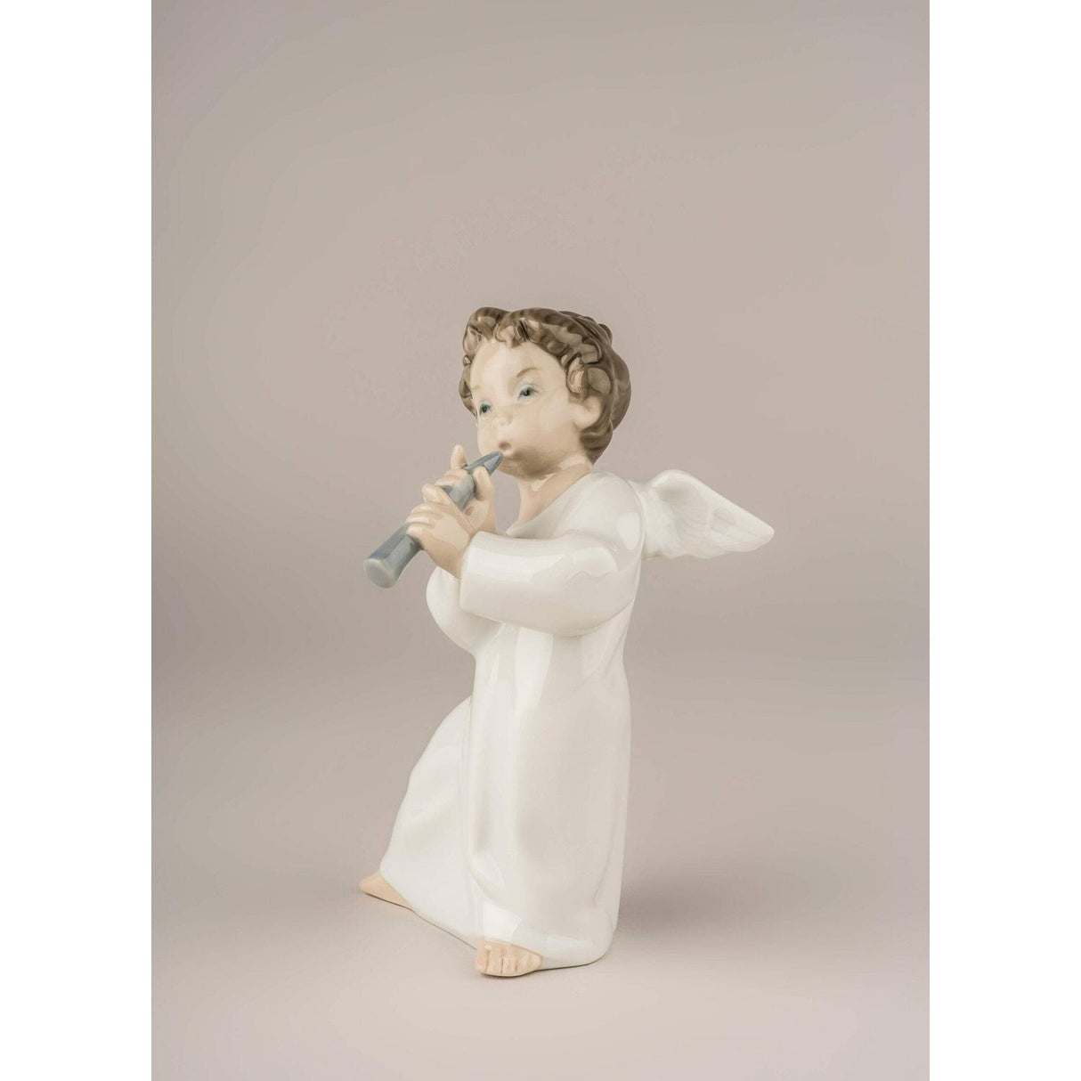 LLADRO' Figurina Angioletto con Flauto 16x8cm Porcellana