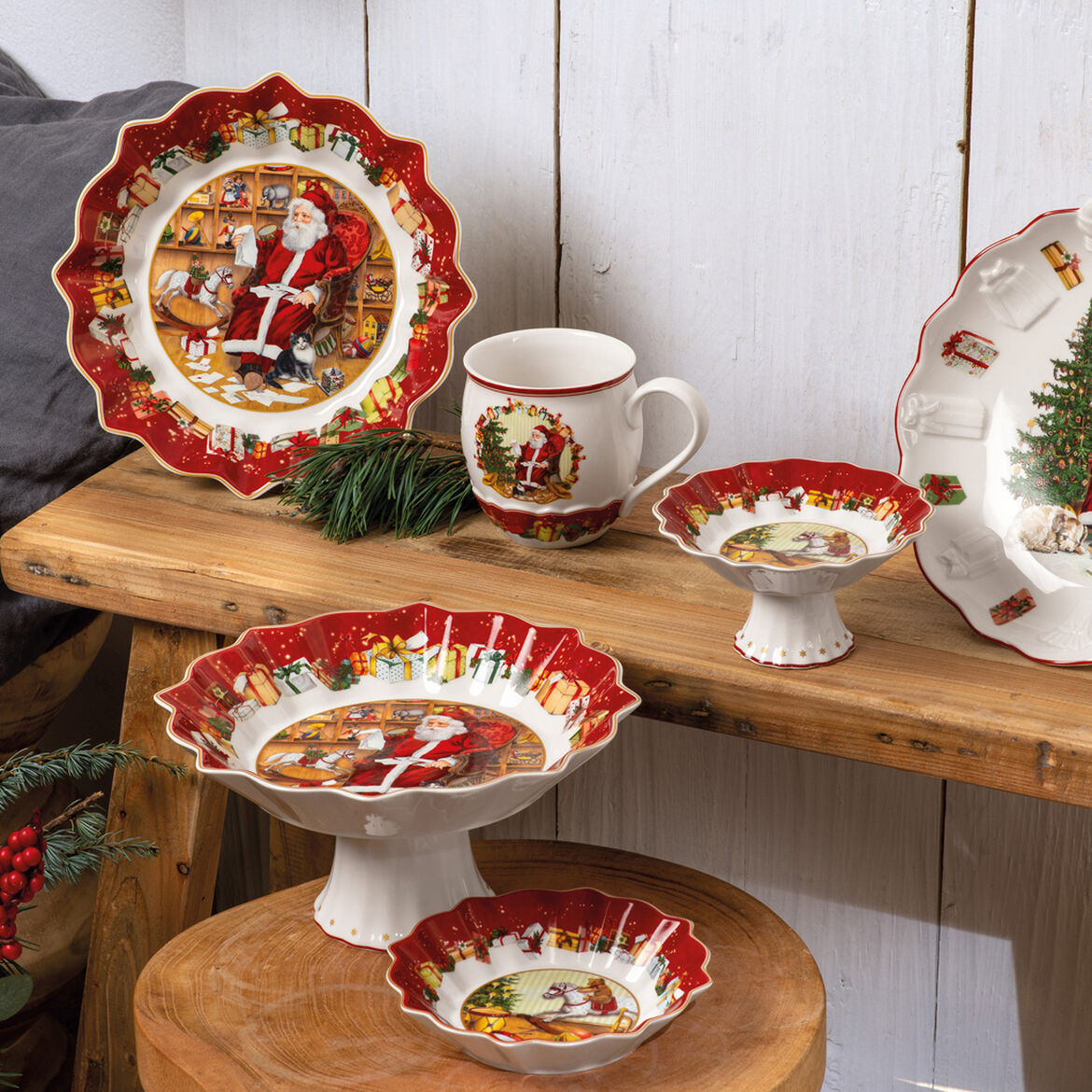 VILLEROY & BOCH Toy's Fantasy Ciotola con Piede 14,5cm Tavola Natalizia Natale