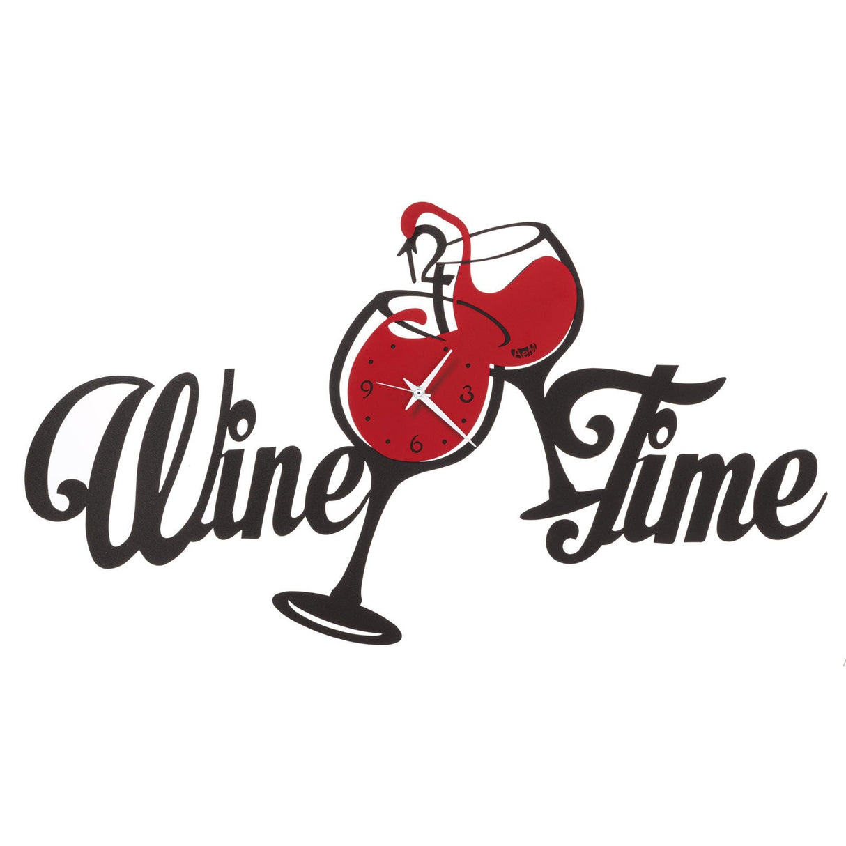 ARTI & MESTIERI Orologio da Parete Particolare Wine Time Nero E Rosso