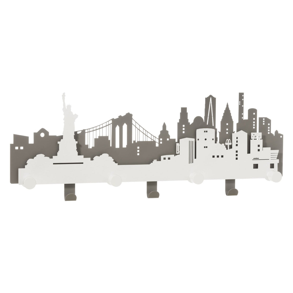 ARTI & MESTIERI Appendiabiti In Ferro da Parete New York Fango E Bianco Marmo