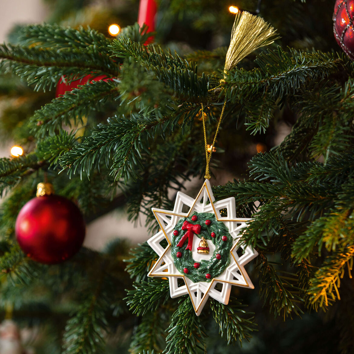 VILLEROY & BOCH Annual Ornaments 2024 Addobbo per Albero di Natale Stella 10,5cm Porcellana