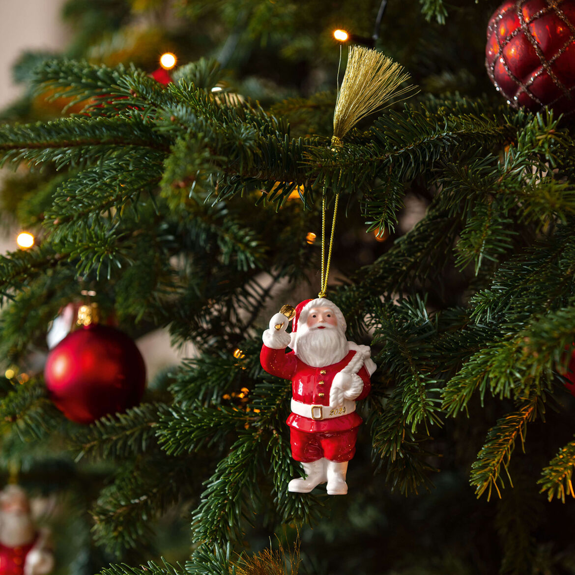 VILLEROY & BOCH Annual Ornaments 2024 Addobbo per Albero di Natale Babbo Natale 10,5cm Porcellana