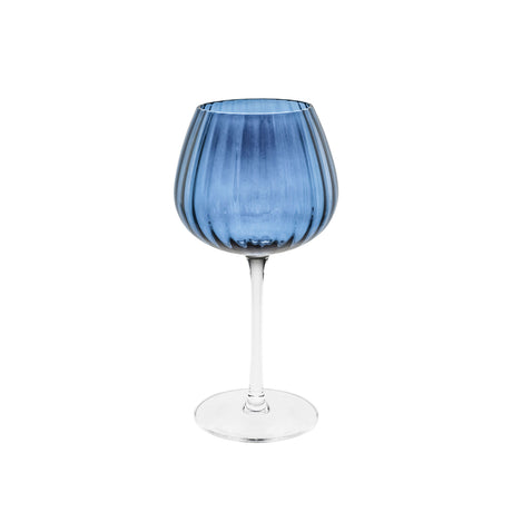 ROSE & TULIPANI Prismia Calici Universali Set 6 Pezzi 460ml Blu Vetro Soffiato e Pasta