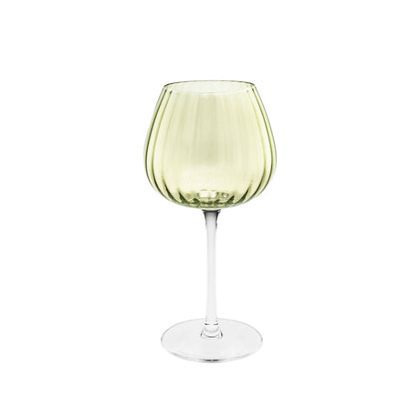 ROSE & TULIPANI Prismia Calici Universali Set 6 Pezzi 460ml Verde Vetro Soffiato e Pasta