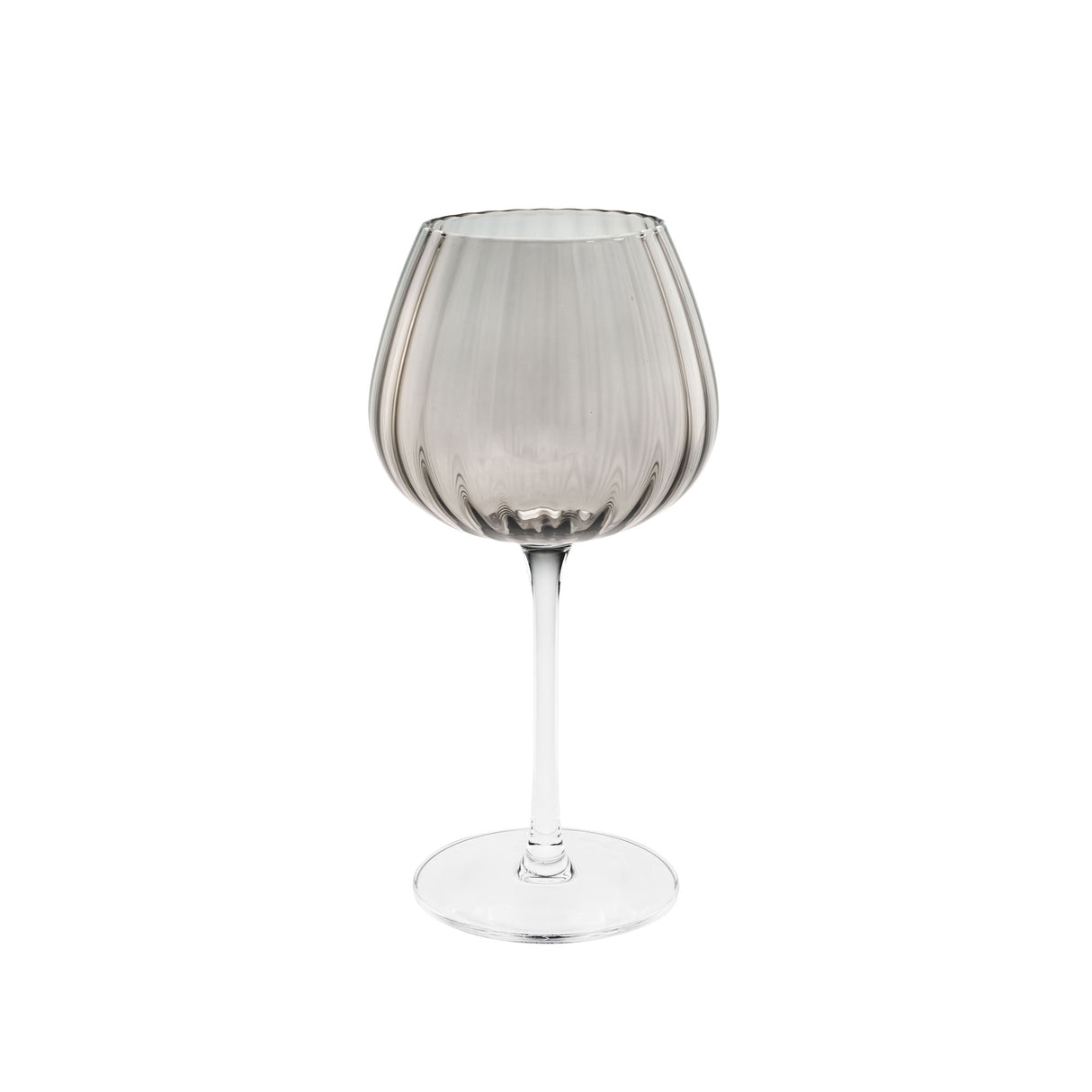 ROSE & TULIPANI Prismia Calici Universali Set 6 Pezzi 460ml Grigio Vetro Soffiato e Pasta