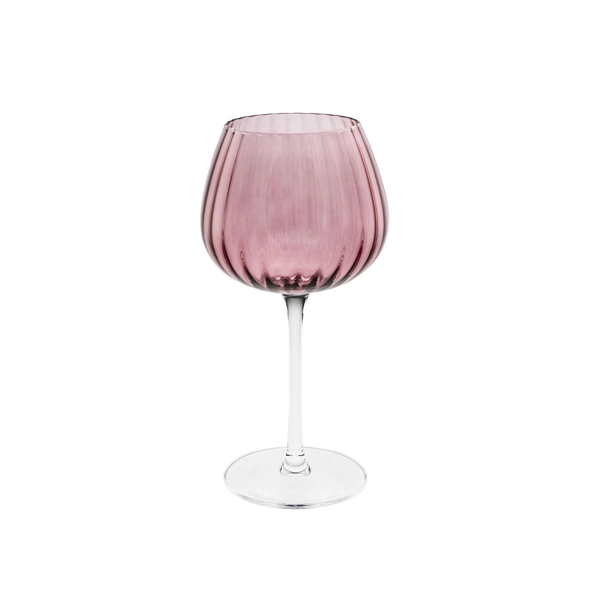 ROSE & TULIPANI Prismia Calici Universali Set 6 Pezzi 460ml Rosa Vetro Soffiato e Pasta