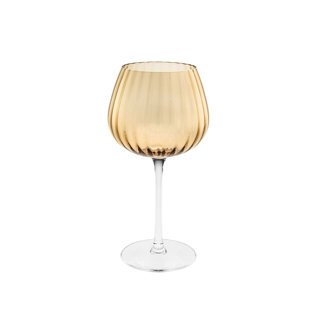 ROSE & TULIPANI Prismia Calici Universali Set 6 Pezzi 460ml Ambra Vetro Soffiato e Pasta