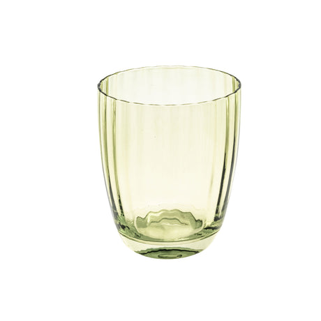 ROSE & TULIPANI Prismia Bicchiere Acqua Set 6 Pezzi 310ml Verde Pasta di Vetro