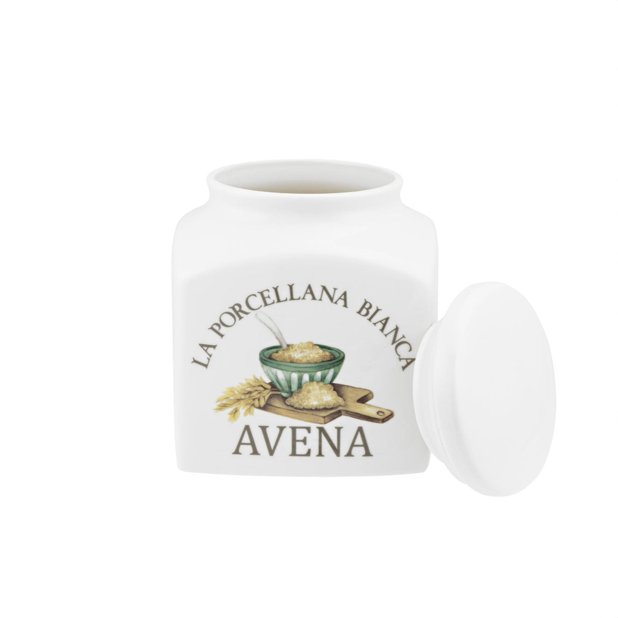 LA PORCELLANA BIANCA Conserva Barattolo Contenitore Fiocchi d'Avena 1,1L Porcellana