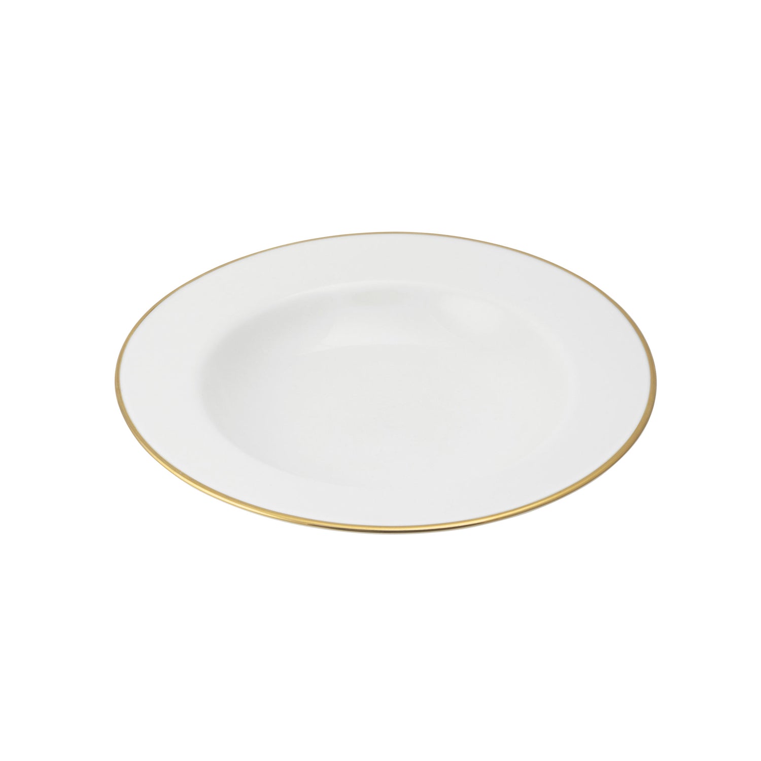 LA PORCELLANA BIANCA Maestà Set 6 Piatti Fondi con Falda Filo Oro 23cm Porcellana