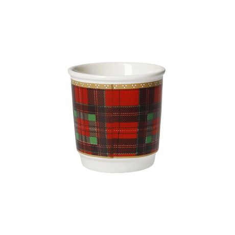 BRANDANI Christmas Bicchierino Caffè Shot Set 4 Pezzi 6x6cm Porcellana Tavola di Natale