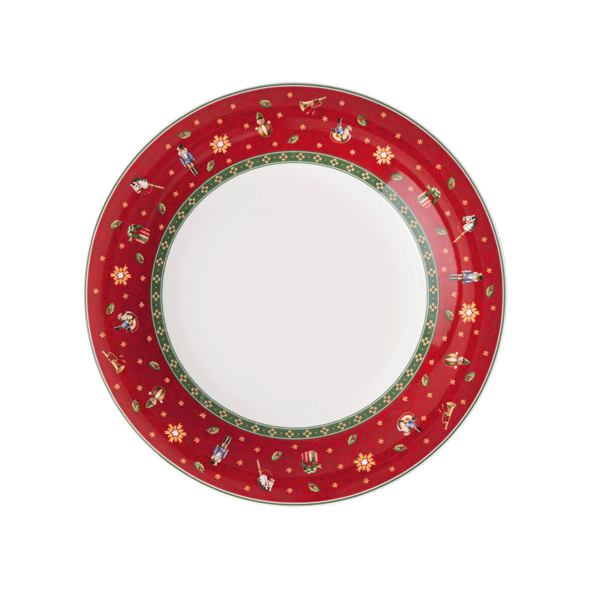 VILLEROY & BOCH Toy's Delight Specials Piatto Piano Set 6 Pezzi Rosso Rotondo 27cm Tavola Natale