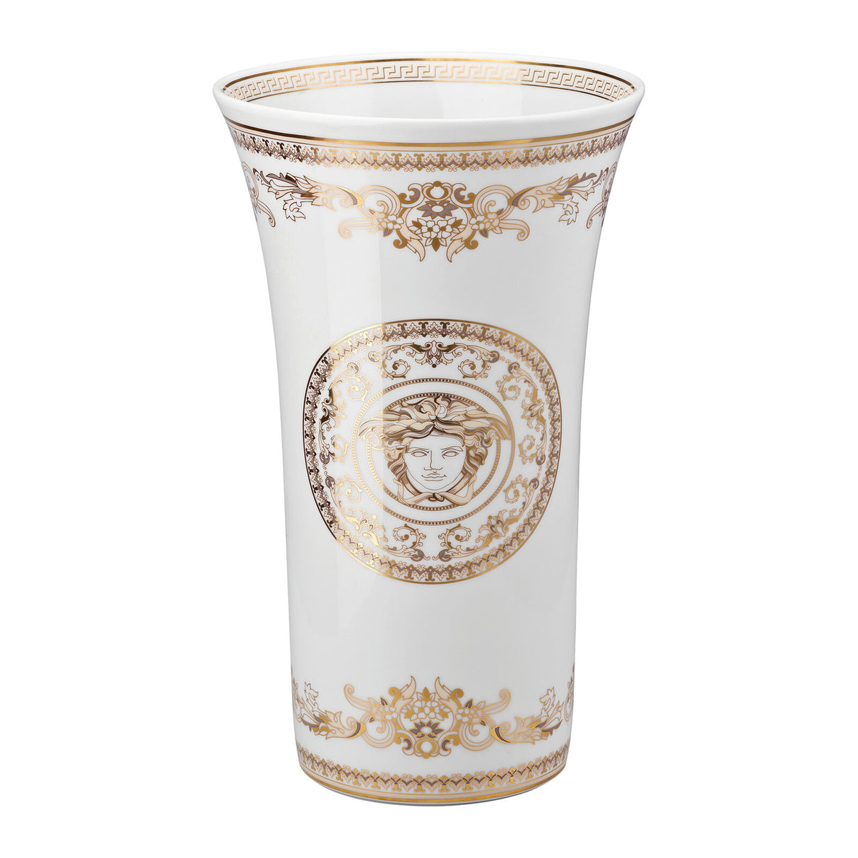 VERSACE Medusa Gala Vaso da Fiori 34cm Porcellana Bianco Oro