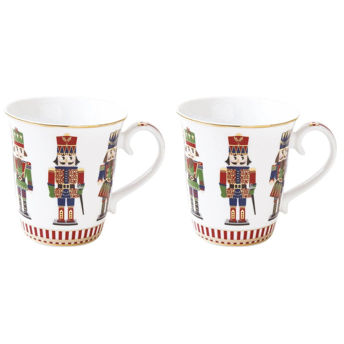 EASY LIFE Nutcracker Set 2 Tazze Mug 275ml Porcellana Tavola di Natale