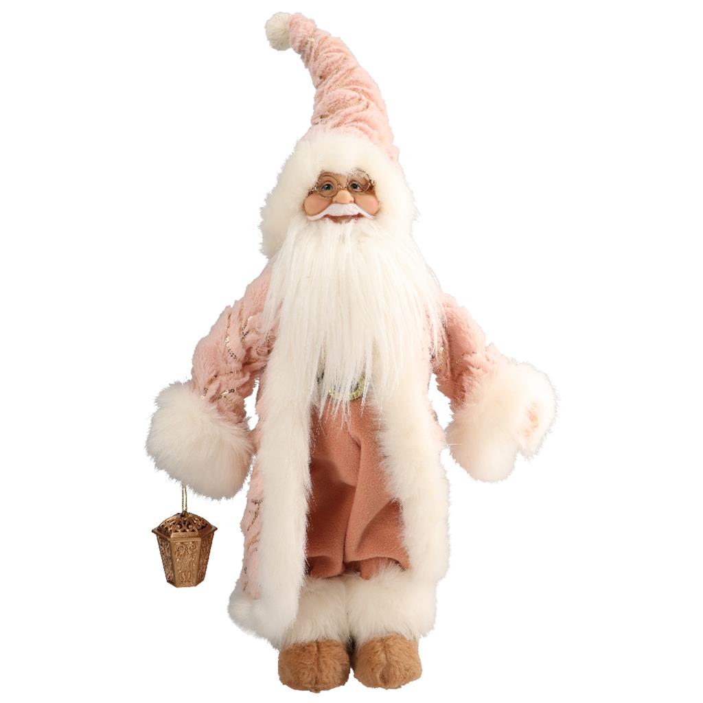 TIMSTOR Babbo Natale Rosa 45cm Tessuto Decorazione Natalizia