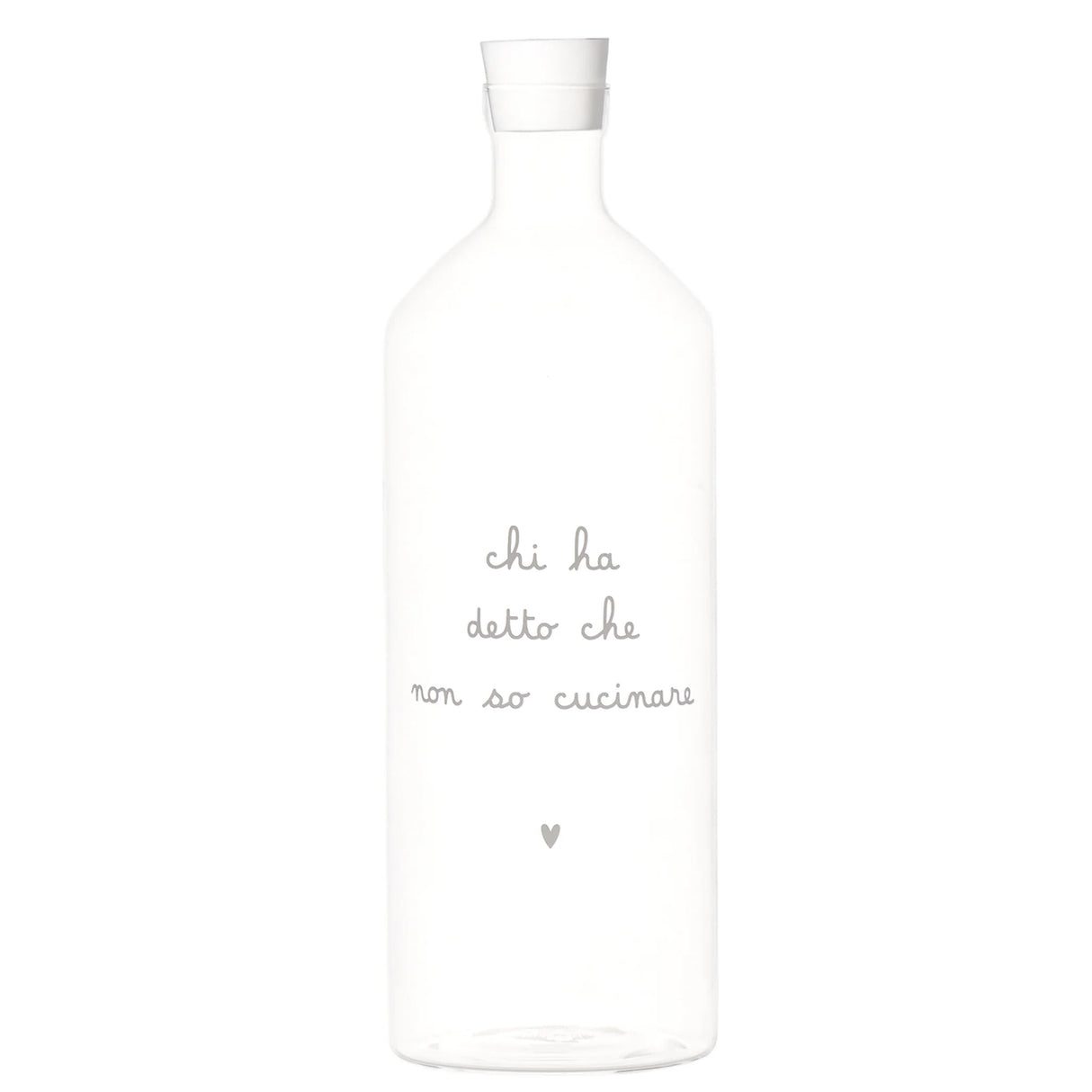 SIMPLE DAY Bottiglia in Vetro Chi ha Detto che Non So Cucinare 1,4 Litri Vetro Borosilicato
