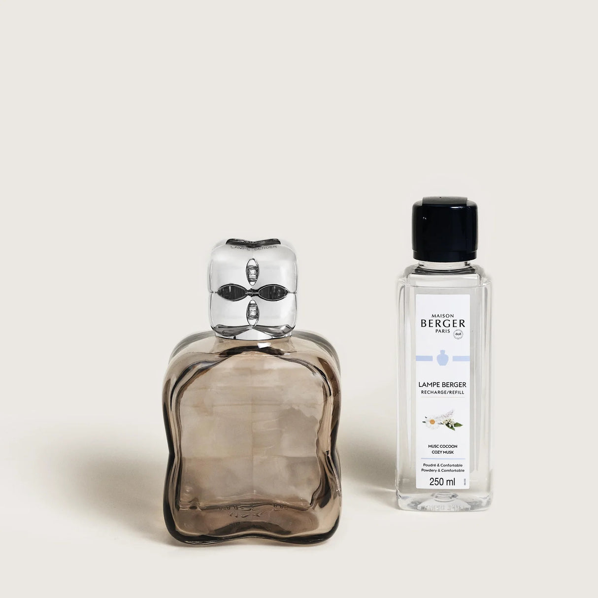 LAMPE BERGER Lampada Catalitica Cofanetto Cosy Sabbia con Flacone 250ml Musc Cocoon
