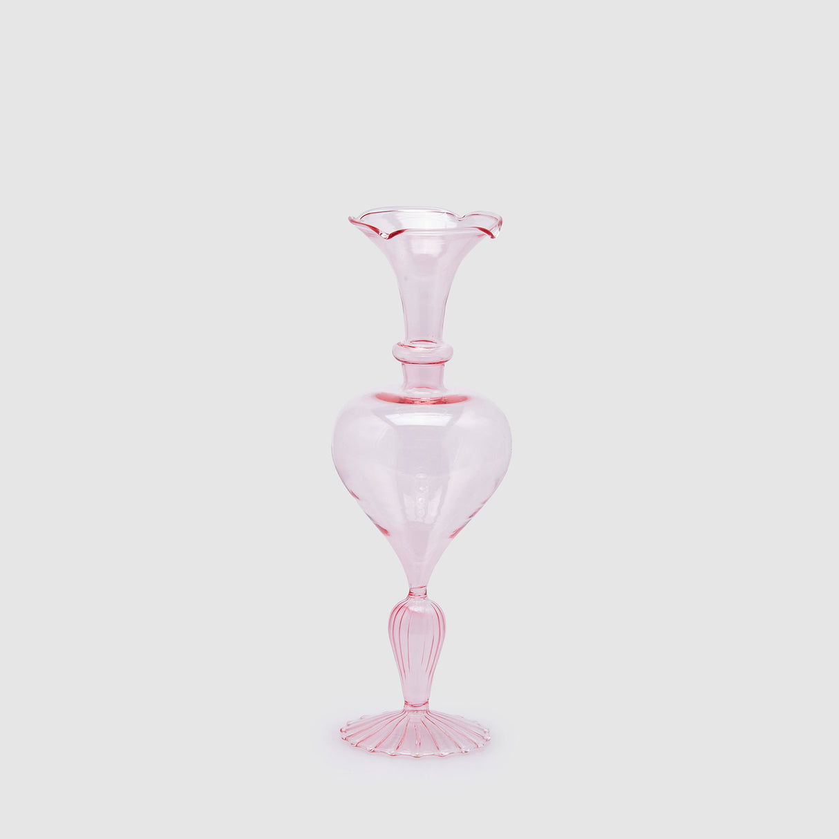 EDG Enzo De Gasperi Vaso Monofiore Balze 29cm Rosa Vetro